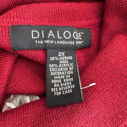 Dialogue Women's Burgundy Merino Wool Blend Turtleneck Sweater Size 2X - Image 4