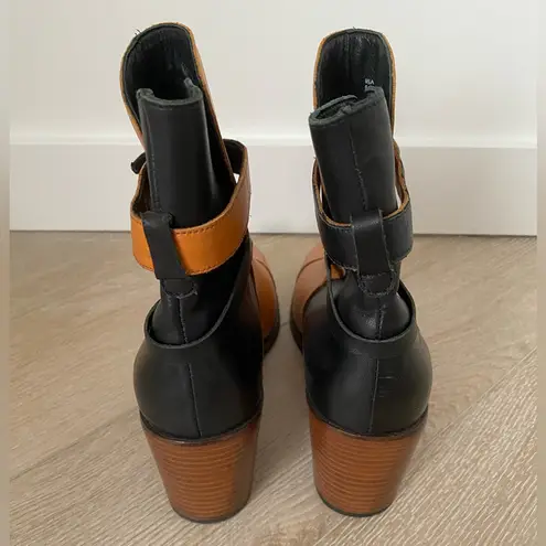 Wolverine Samantha Pleet Tan & Black 1000 Mile Bonny Leather Ankle Boots Sz 9.5