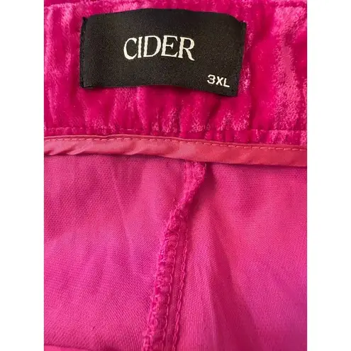 Cider Crushed Velvet 3xL Pants Wide Leg Fushia Hot Pink Holiday New Year Party