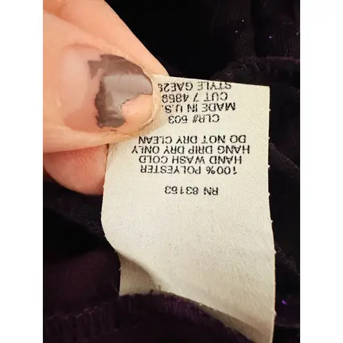 Vtg CDC Dress 8 Purple Velvet Burnout Sheer Sparkle Whimsigoth Witchy Fairy Goth