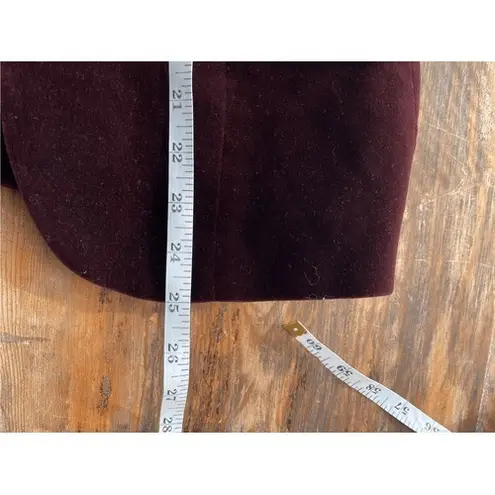 T1 Ben Silver Charleston Velvet Blazer Burgundy Two Button Jacket Red Size 8