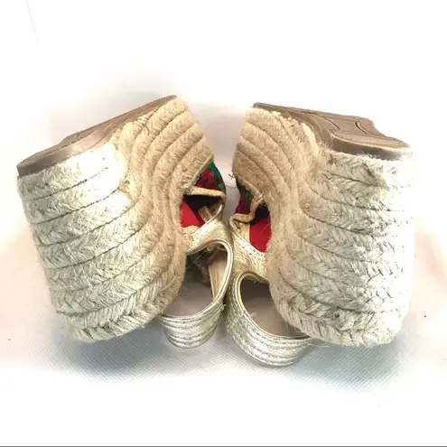 IBIZA SPAIN GOLD LEATHER & EMBROIDERED MULTI