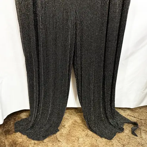 Torrid  Plus Size 4X Jumpsuit Black Gold Metallic‎ Formal Sleeveless Wide Leg 363