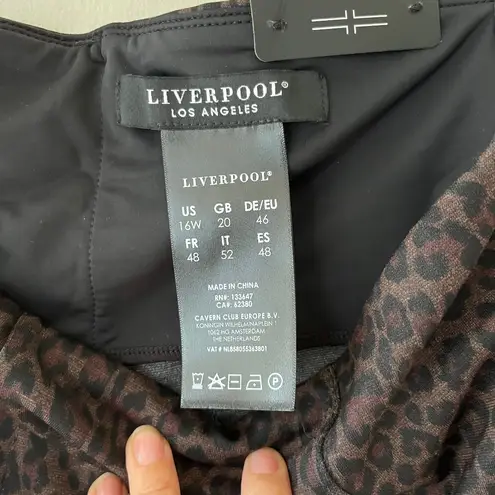 Liverpool Plus Sz 16W Leopard Print Leggings Pants Brown Pull On Stretch