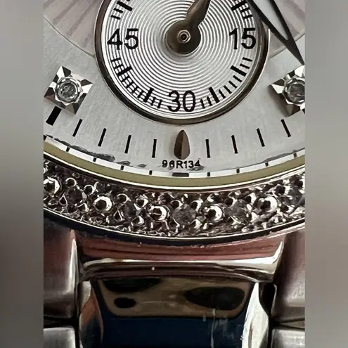 Bulova Ladies Watch Diamonds Chronograph White Dial Stainless Bracelet