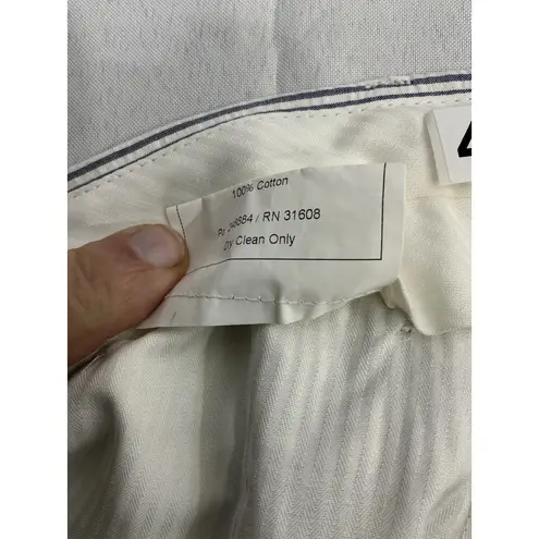 Womans Executive Cropped Pants 50 Reg Waist 45 Blue White Pin Stripe Size undefined