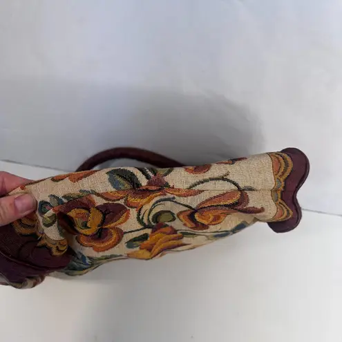 Gitana Tapestry Top Handle Bag Purse Made in Italy Boho Hippie Floral Earthy Orange