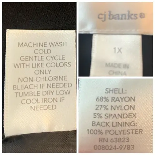 Christopher & Banks Ruffle Front Black Blazer Long Sleeve Women's Size 1X Plus