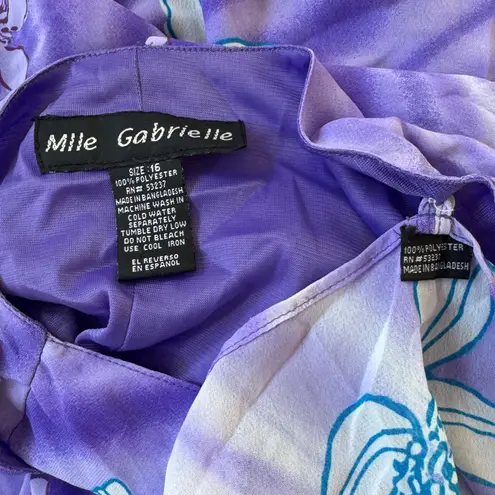 Mlle Gabrielle Vintage Y2K Lavender Floral Print Sleeveless Maxi Dress w/ Scarf