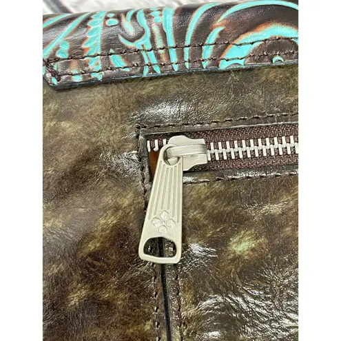 Patricia Nash Tooled Turquoise Leather Envelope Clutch