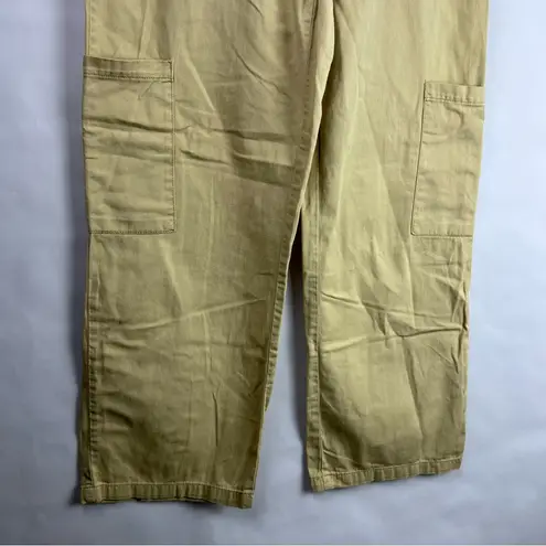 Utility Cargo Pants, Khaki, 100% Cotton, Workwear Minimalist Tan Size L