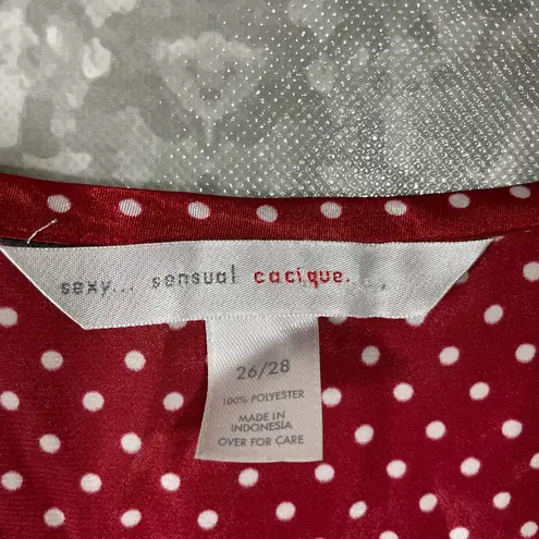 Lane Bryant Cacique  Red Polka Dot Plus Size Sleep Top - Size 26/28 - Silky Feel