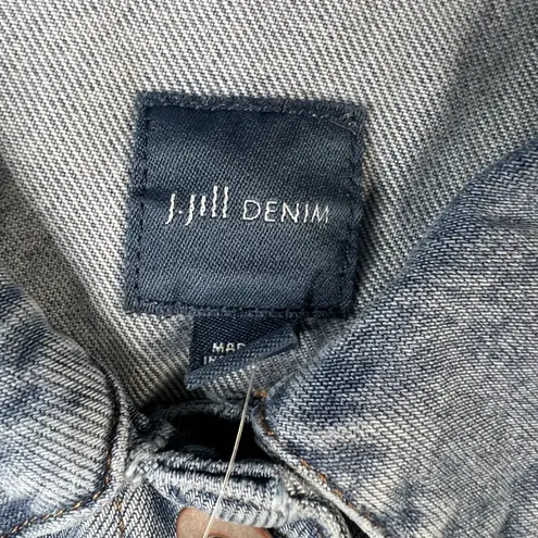 J. Jill Denim Jacket SZ 3X Rosewoodwash Button Front Shirt Tunic Oversize Jacket Blue