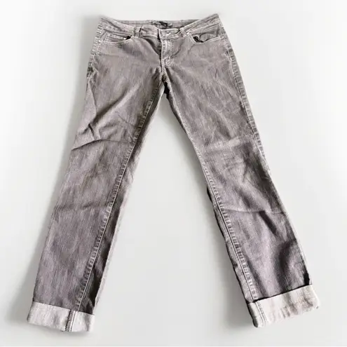 prAna Women’s Jeans Gray/Black Straight Leg Jeans Denim Sz 10 RN 124977