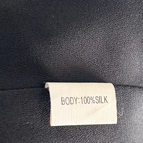 Kay Unger Y2K Black Silk Ruffle Dress Rhinestone Straps Sz 4 Whimsigoth