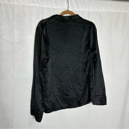 Savage X Fenty Black Button Up Long Sleeve Pajama Top Size Large