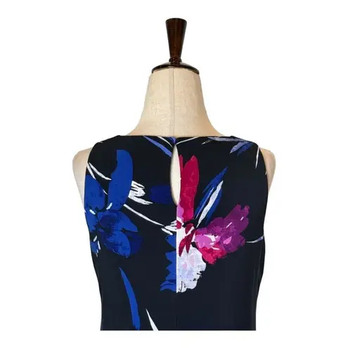 Ralph Lauren Lauren Dress Women 4 Black Floral Print Jersey Knit Shift Mini