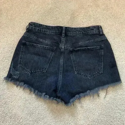 ZARA Authentic denim by TRF by  high rise distressed black jean shorts