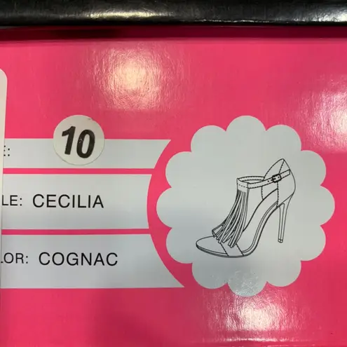 Charlotte Russe Fringed T-Strap Open Toe Heels