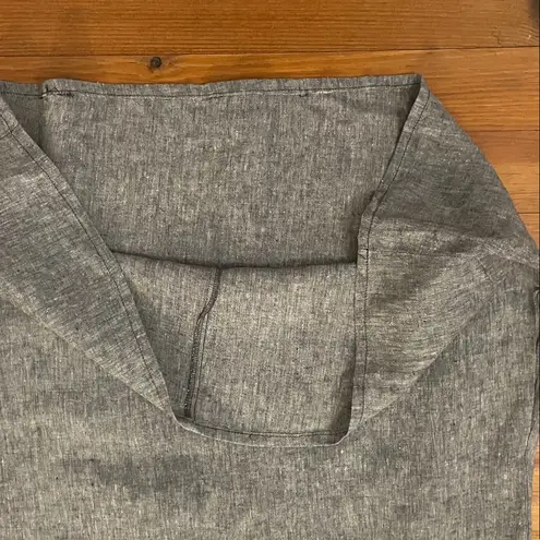 Flax Gray Linen Tunic Top Womens Size Medium Lagenlook Minimalist