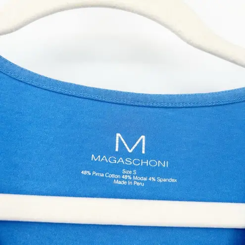 Magaschoni M Womens Basic Summer Pima Cotton Modal V-Neck Short Sleeve Tee Small