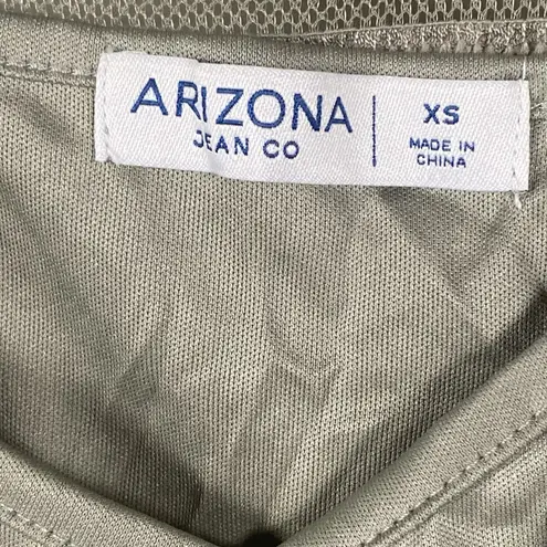 Arizona NWT Jean Co Juniors Size XS Tie Front Long-Sleeve Crop Top Moss Green