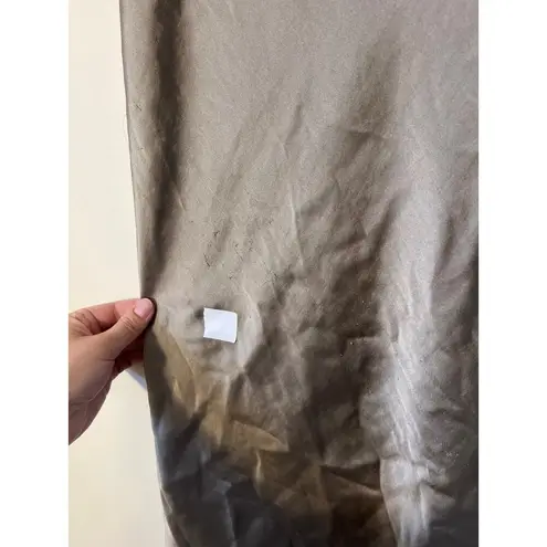 RTR Samsoe Samsoe Sz XS Olive Green Saagneta Satin Slip Midi Skirt silky stretch