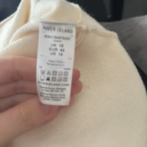 River Island button detail knit mini dress in cream