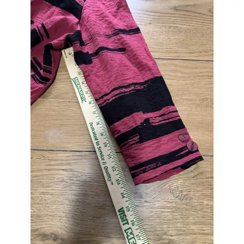 Habitat Clothes To Live In Women Small Black Red Cowl Neck Lagenlook Tunic Top