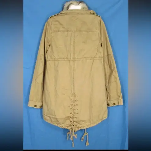 Free People  We The Free Boho Field Parka Fur Trim Utility Jacket in Khaki barn thumbnail 5