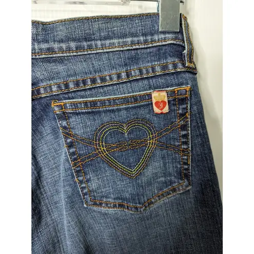 Juicy Couture Y2K  Jeans Low Rise Boot Cut Heart Stitching Back Pockets 30