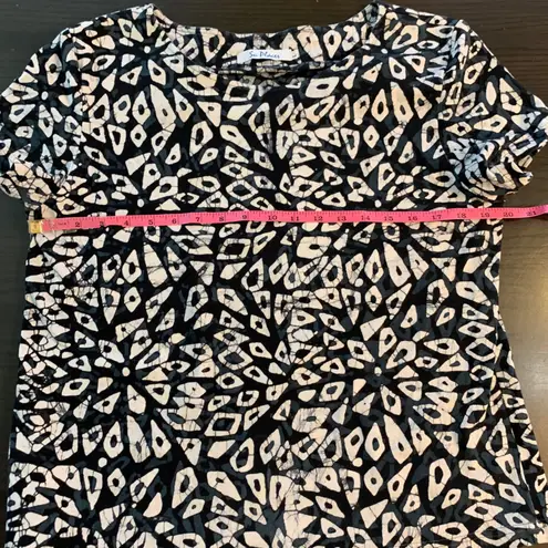 Su Placer Global Festival Womens Large Cotton Batik Print Casual Artisan Top White