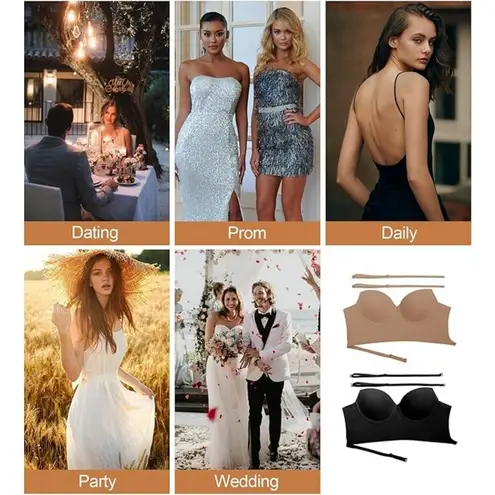 NWT ~ 2 Pack Black & White Seamless Low Back Wireless Halter Bras ~ Women's XXL