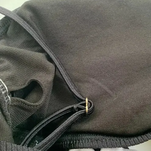 River Island Cut Out Tie Waist Bandeau One Piece Swimsuit Black Size 8 NWT