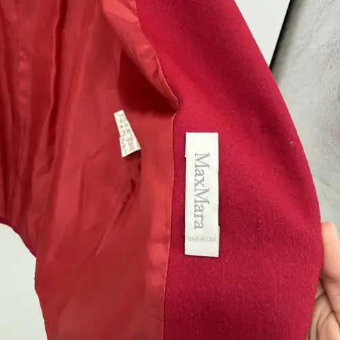 MaxMara Red Wool Blazer Jacket Womens Size US 8 Preppy