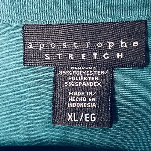 Apostrophe Teal Button Down Stretch Shirt XL