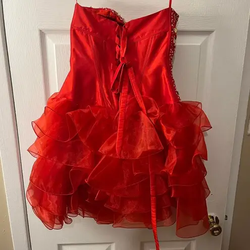 May Queen beaded tulle red dress size 6