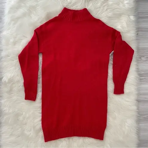 BP  Shimmering RED Turtleneck Sweater Dress Long Sleeve Knit NWT XS