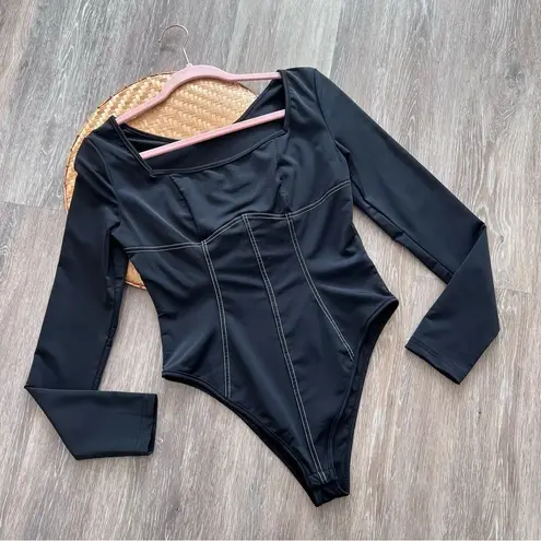 Cider  black corset bodysuit‎