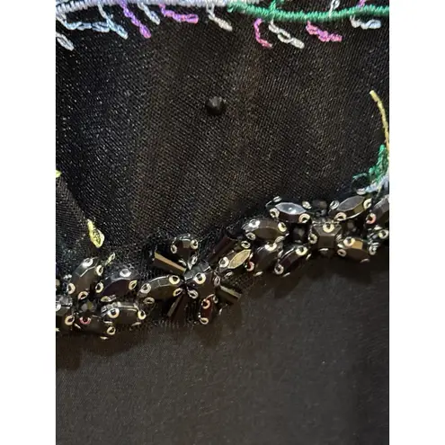 Mac Duggal 79379 Embroidered Illusion Puff Sleeve Column Gown Size 12 Floral