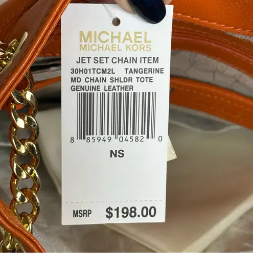 MICHAEL Michael Kors Soft Orange Leather Gold Chain Shoulder/Crossbody/Hand Bag