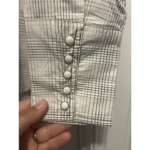 NWT Roper Women’s Pearl Snap Size Large Western Cowboy Shirt Western Wear Rodeo White