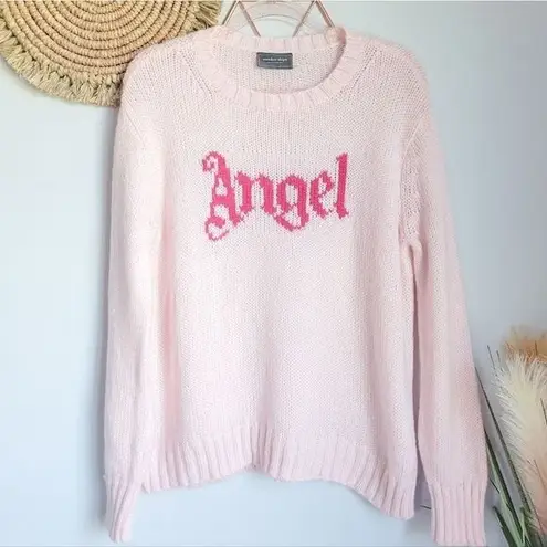 Wooden Ships , Caprice Angel Crew Pink Sapphire Mohair Wool Sweater, Medium