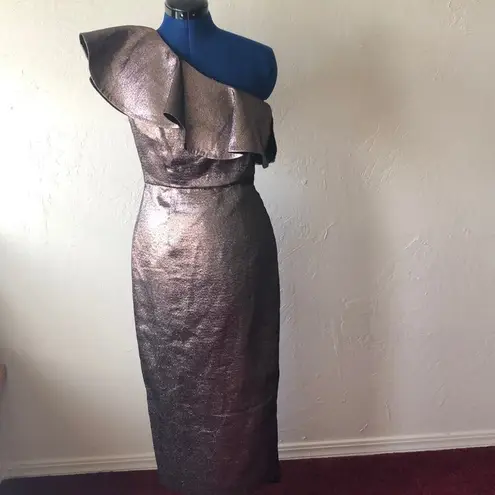 Rachel Zoe NWT  One Shoulder Metallic Dress