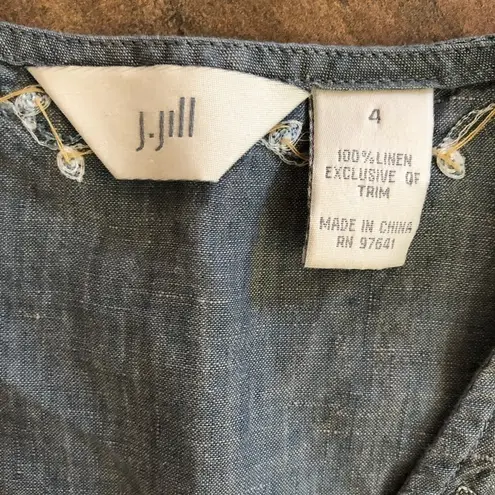 Beaded Embroidered Blouse Size 4 Gray