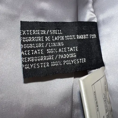 Vintage Bermans Womens Rabbit Fox Fur Coat Jacket Satin Lined Designer Small