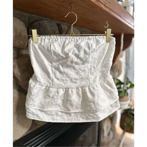 Vintage white strapless top Size L