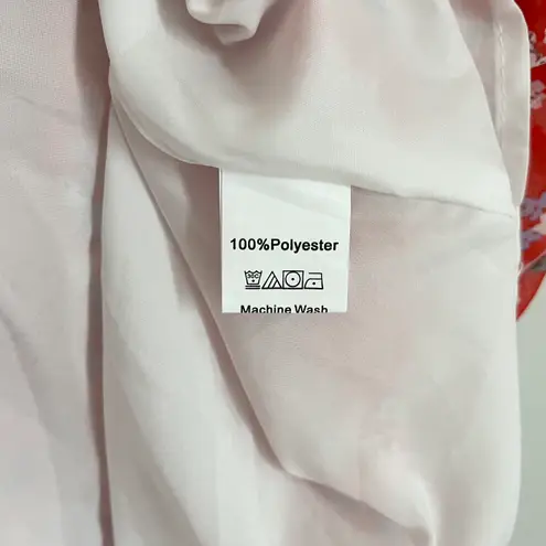 ePretty NWT Floral Tiered V Neck Ruffle Sleeve Mini Dress Red White Size Medium