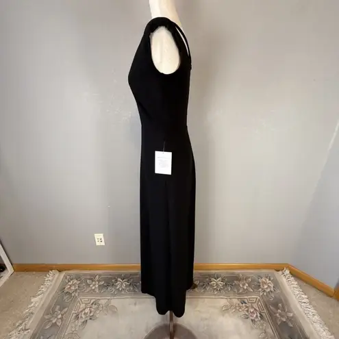 Alamour Womens Marta One Shoulder Cutout Maxi Gown Dress Size M Black Ponte Slit Size M