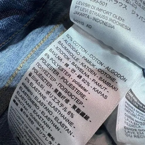 Levi Strauss & Co Women's 724 High Rise Straight Ripped Jeans Pocket Denim Size Blue Size 24